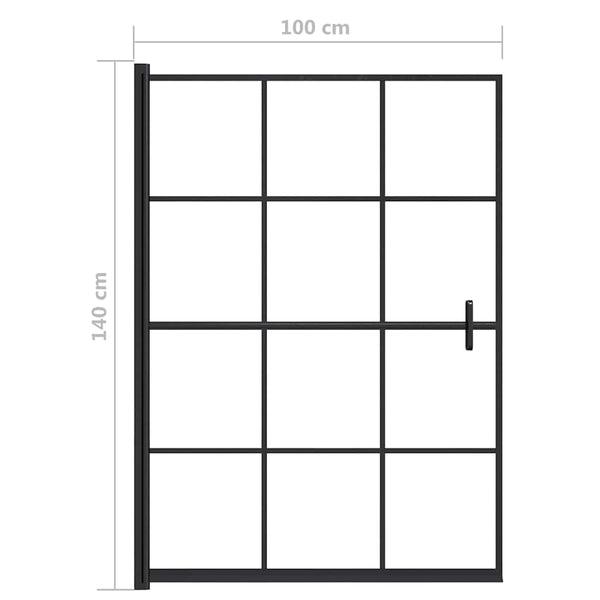 Suihkuseinä ESG 100x140 cm musta