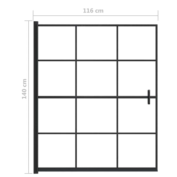 Suihkuseinä ESG 116x140 cm musta