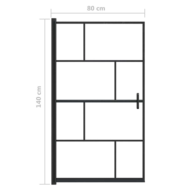 Suihkuseinä ESG 80x140 cm musta