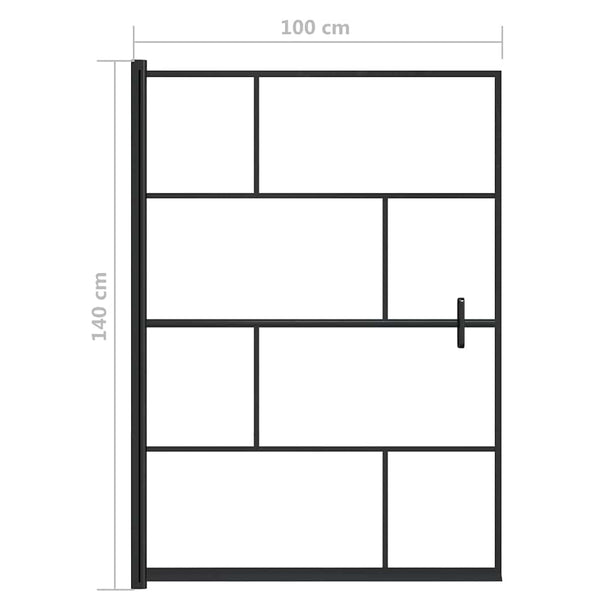 Suihkuseinä ESG 100x140 cm musta