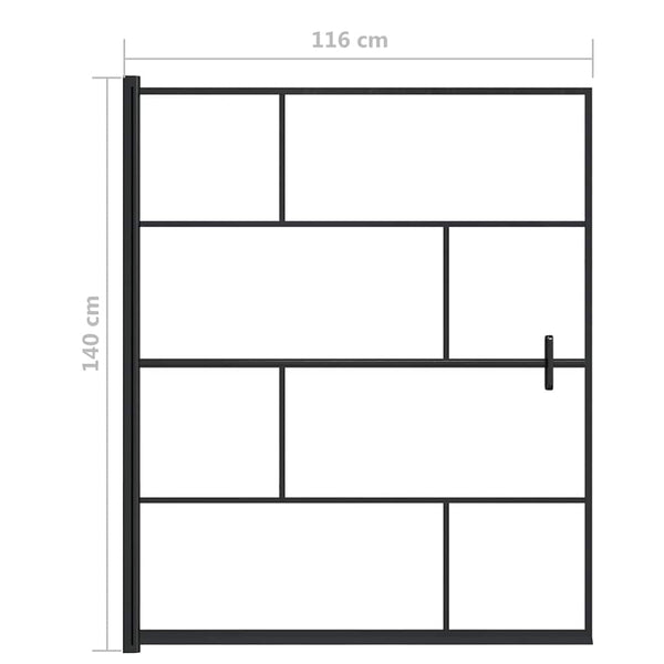 Suihkuseinä ESG 116x140 cm musta