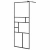Walk-in suihkun seinäke kirkas ESG-lasi 80x195 cm musta