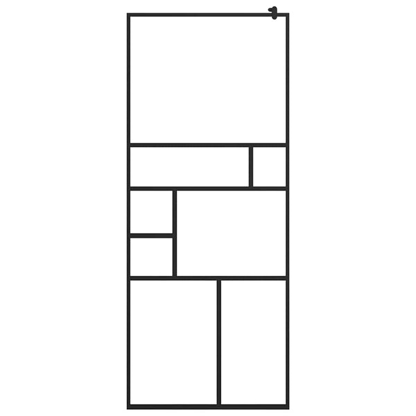 Walk-in suihkun seinäke kirkas ESG-lasi 80x195 cm musta