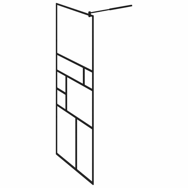 Walk-in suihkun seinäke kirkas ESG-lasi 80x195 cm musta