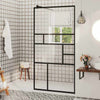 Walk-in suihkun seinäke kirkas ESG-lasi 80x195 cm musta
