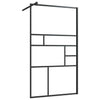 Walk-in suihkun seinäke kirkas ESG-lasi 90x195 cm musta