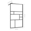 Walk-in suihkun seinäke kirkas ESG-lasi 90x195 cm musta