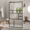 Walk-in suihkun seinäke kirkas ESG-lasi 90x195 cm musta