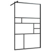 Walk-in suihkun seinäke kirkas ESG-lasi 100x195 cm musta