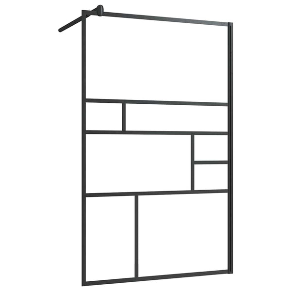 Walk-in suihkun seinäke kirkas ESG-lasi 100x195 cm musta