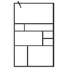 Walk-in suihkun seinäke kirkas ESG-lasi 100x195 cm musta