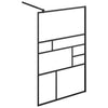 Walk-in suihkun seinäke kirkas ESG-lasi 100x195 cm musta
