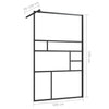 Walk-in suihkun seinäke kirkas ESG-lasi 100x195 cm musta