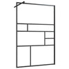 Walk-in suihkun seinäke kirkas ESG-lasi 115x195 cm musta