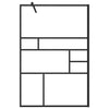 Walk-in suihkun seinäke kirkas ESG-lasi 115x195 cm musta