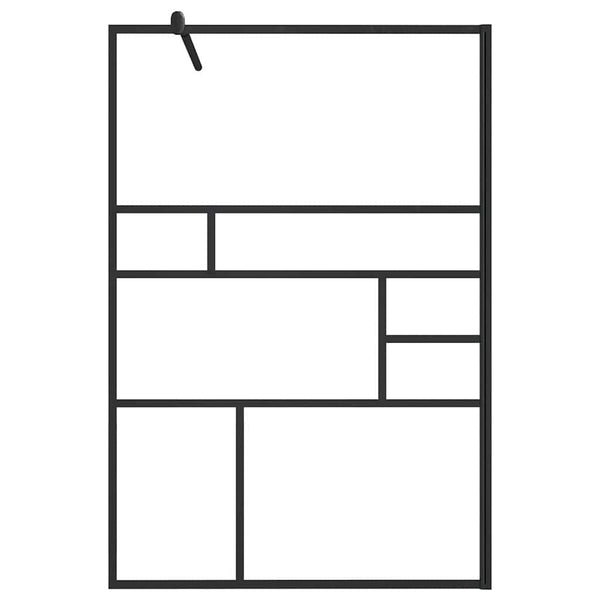 Walk-in suihkun seinäke kirkas ESG-lasi 115x195 cm musta