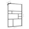 Walk-in suihkun seinäke kirkas ESG-lasi 115x195 cm musta
