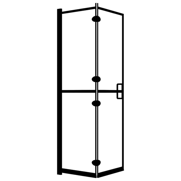 Taittuva suihkuseinä ESG 80x140 cm musta