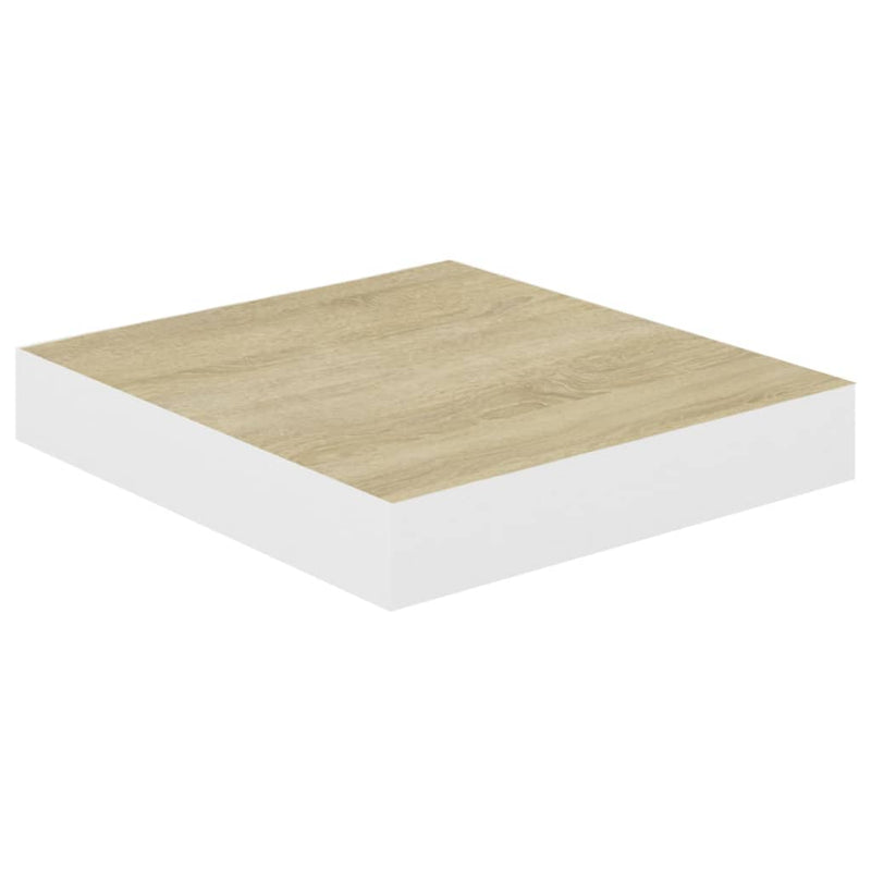 Tammi ja valkoinen kelluva seinähylly Chan 23x23,5x3,8cm (mdf)