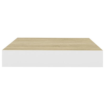 Kelluvat seinähyllyt 4 kpl tammi ja valkoinen 23x23,5x3,8cm MDF