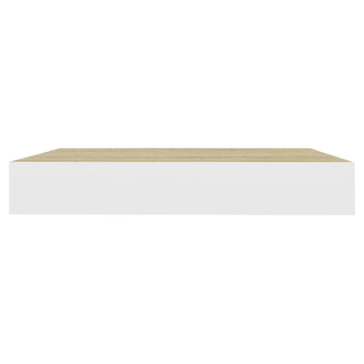 Kelluvat seinähyllyt 4 kpl tammi ja valkoinen 23x23,5x3,8cm MDF