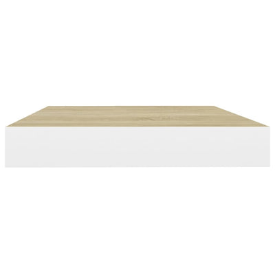 Kelluvat seinähyllyt 4 kpl tammi ja valkoinen 50x23x3,8 cm MDF