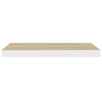 Kelluvat seinähyllyt 4 kpl tammi ja valkoinen 60x23,5x3,8 MDF