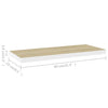 Kelluvat seinähyllyt 4 kpl tammi ja valkoinen 80x23,5x3,8cm MDF