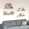 Kelluvat seinähyllyt 4 kpl tammi ja valkoinen 80x23,5x3,8cm MDF