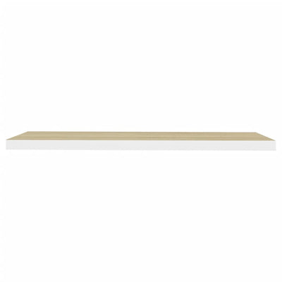 Kelluva seinähylly tammi ja valkoinen 90x23,5x3,8 cm MDF