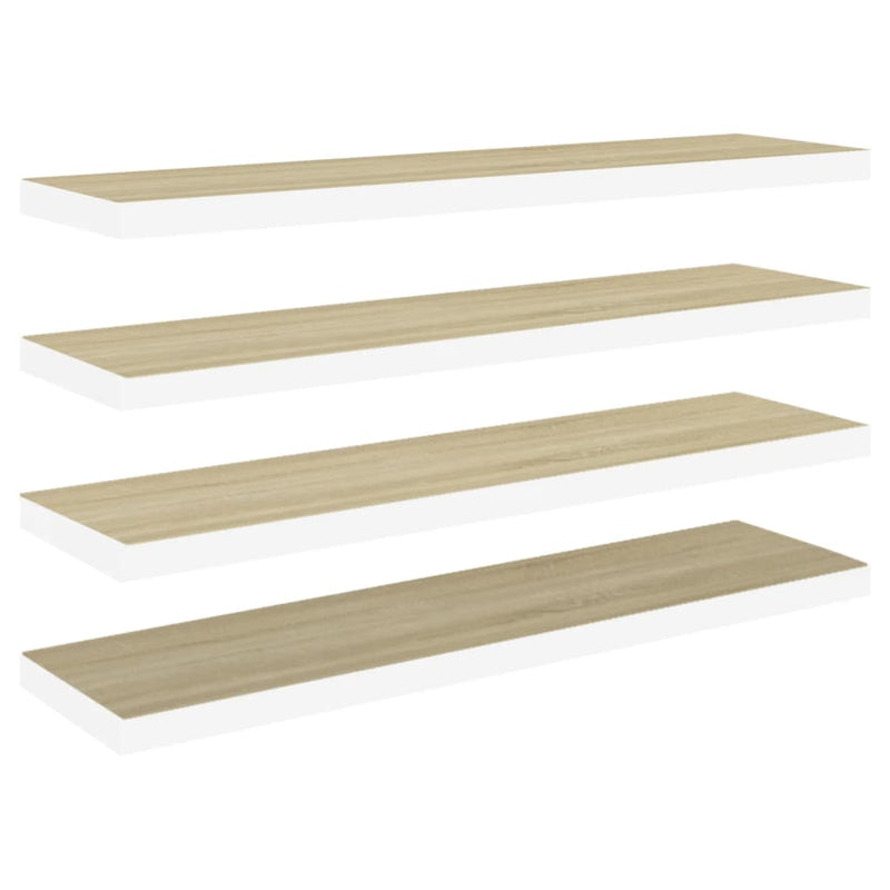 Tammi ja valkoinen kelluvat seinähyllyt Chan 90x23,5x3,8 (4 kpl mdf)