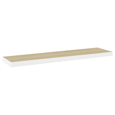 Kelluvat seinähyllyt 4 kpl tammi ja valkoinen 90x23,5x3,8 MDF