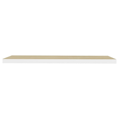 Kelluvat seinähyllyt 4 kpl tammi ja valkoinen 90x23,5x3,8 MDF