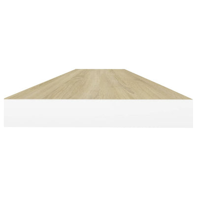 Kelluvat seinähyllyt 4 kpl tammi ja valkoinen 90x23,5x3,8 MDF