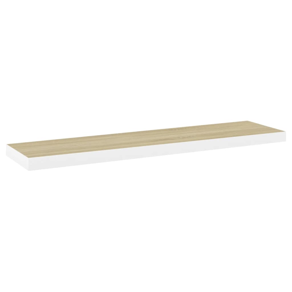 Tammi ja valkoinen kelluvat seinähyllyt Chan 120x23,5x3,8cm (4kpl mdf)