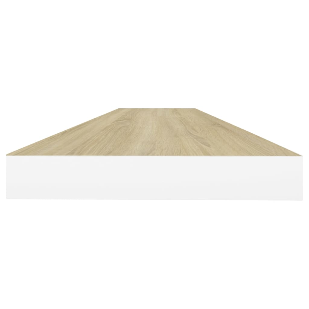 Tammi ja valkoinen kelluvat seinähyllyt Chan 120x23,5x3,8cm (4kpl mdf)