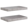 Kelluvat seinähyllyt 2 kpl betoninharmaa 40x23x3,8 cm MDF