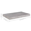 Betoninharmaa kelluvat seinähyllyt Chan 50x23x3,8cm (2 kpl mdf)