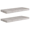 Kelluvat seinähyllyt 2 kpl betoninharmaa 60x23,5x3,8 cm MDF