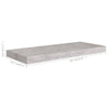 Kelluvat seinähyllyt 2 kpl betoninharmaa 60x23,5x3,8 cm MDF