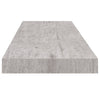 Kelluvat seinähyllyt 2 kpl betoninharmaa 80x23,5x3,8 cm MDF