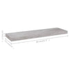 Kelluvat seinähyllyt 2 kpl betoninharmaa 80x23,5x3,8 cm MDF