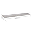 Kelluvat seinähyllyt 2 kpl betoninharmaa 90x23,5x3,8 cm MDF