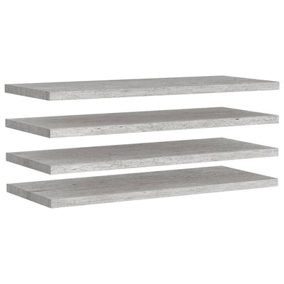 Kelluvat seinähyllyt 4 kpl betoninharmaa 90x23,5x3,8 cm MDF