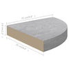 Seinäkulmahyllyt 4 kpl betoninharmaa 25x25x3,8 cm MDF