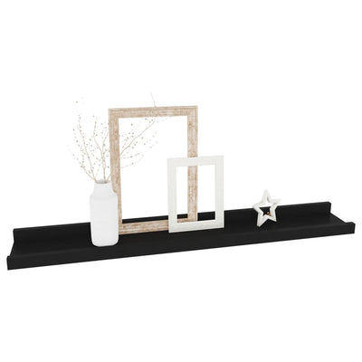 Seinähyllyt 4 kpl musta 60x9x3 cm