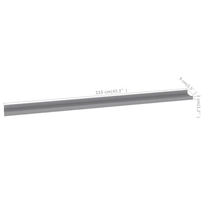 Seinähyllyt 2 kpl harmaa 115x9x3 cm