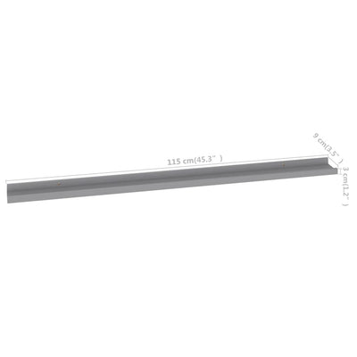 Seinähyllyt 4 kpl harmaa 115x9x3 cm