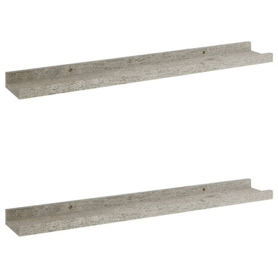 Seinähyllyt 2 kpl betoninharmaa 60x9x3 cm