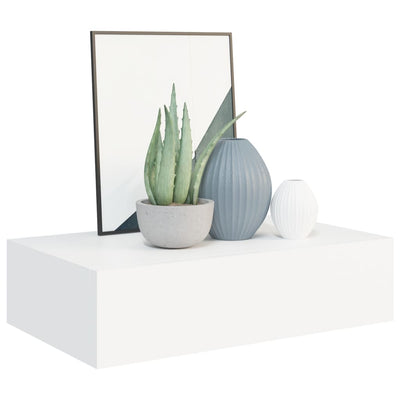 Laatikkohyllyt seinälle 2 kpl valkoinen 40x23,5x10 cm MDF